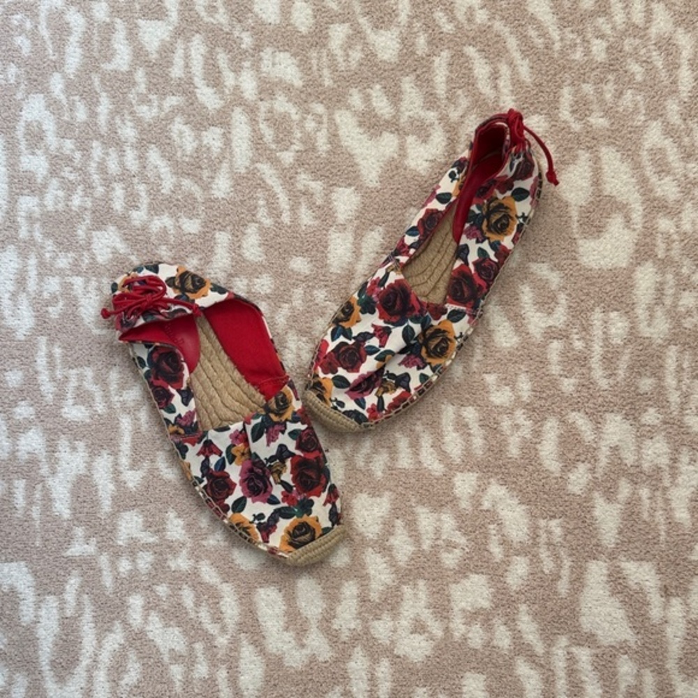Vera Bradley Floral Espadrille Flats - Red and Orange